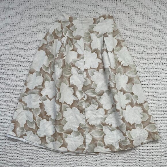Vintage White Floral Handmade Midi Skirt - Size 26 - Picture 1 of 3